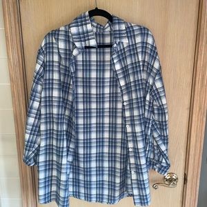 SHEIN BLUE & WHITE FLANNEL